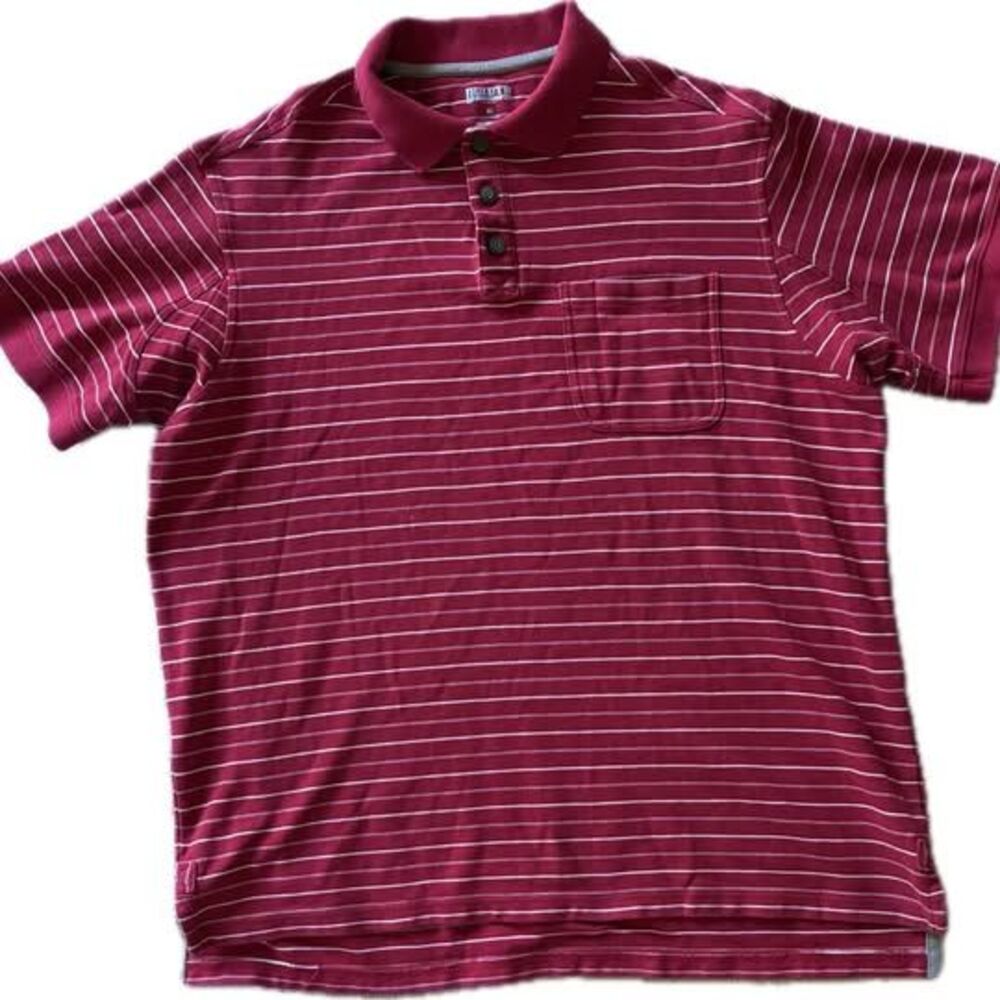 Duluth Trading Co. Striped Short Sleeve Polo Shirt Size XL